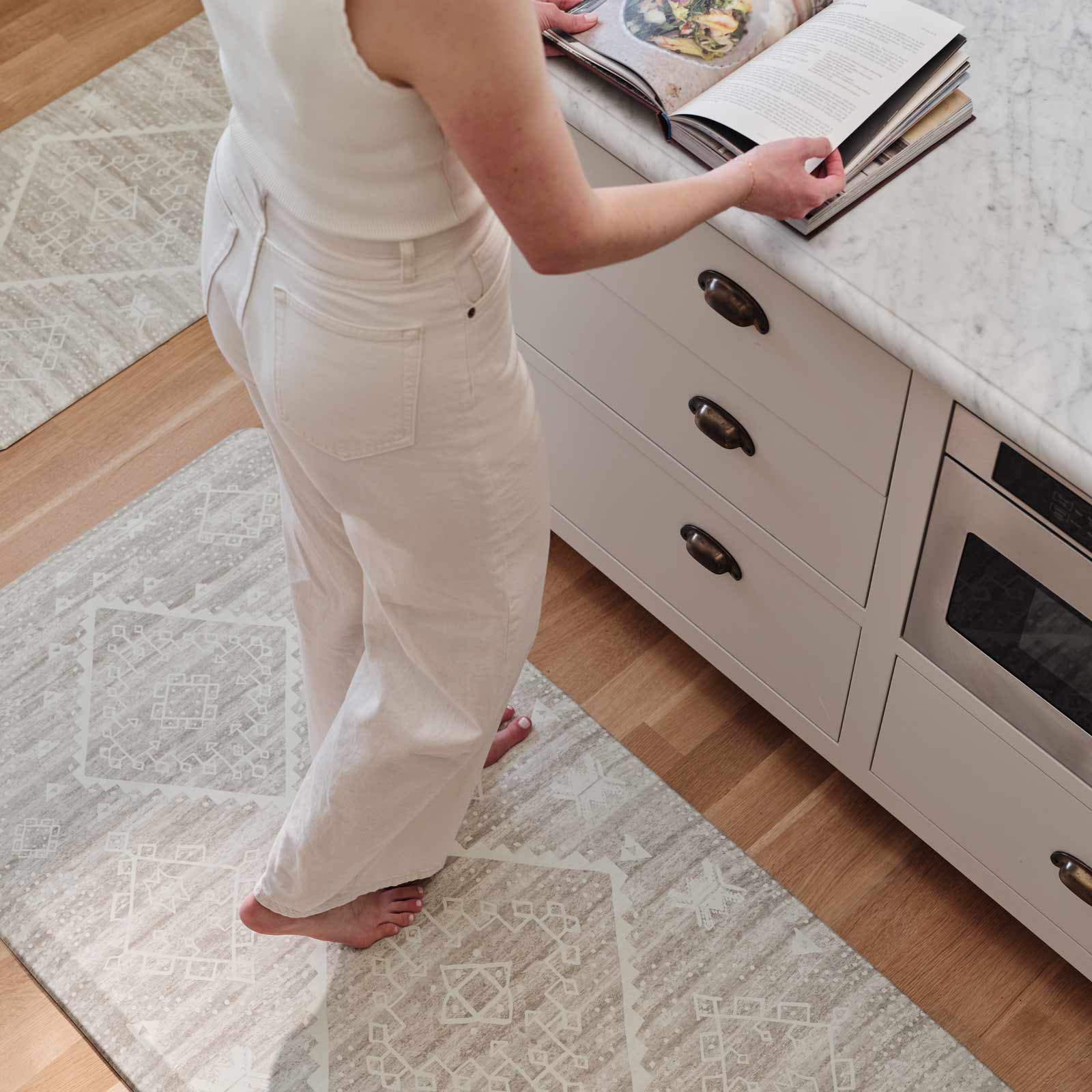 
Multiple Sizes Available
For Wherever You Stand
Multiple sizes to fit any space, from the kitchen, to the laundry room, to the workspace or workbench. Elevate your style and customize your comfort.
