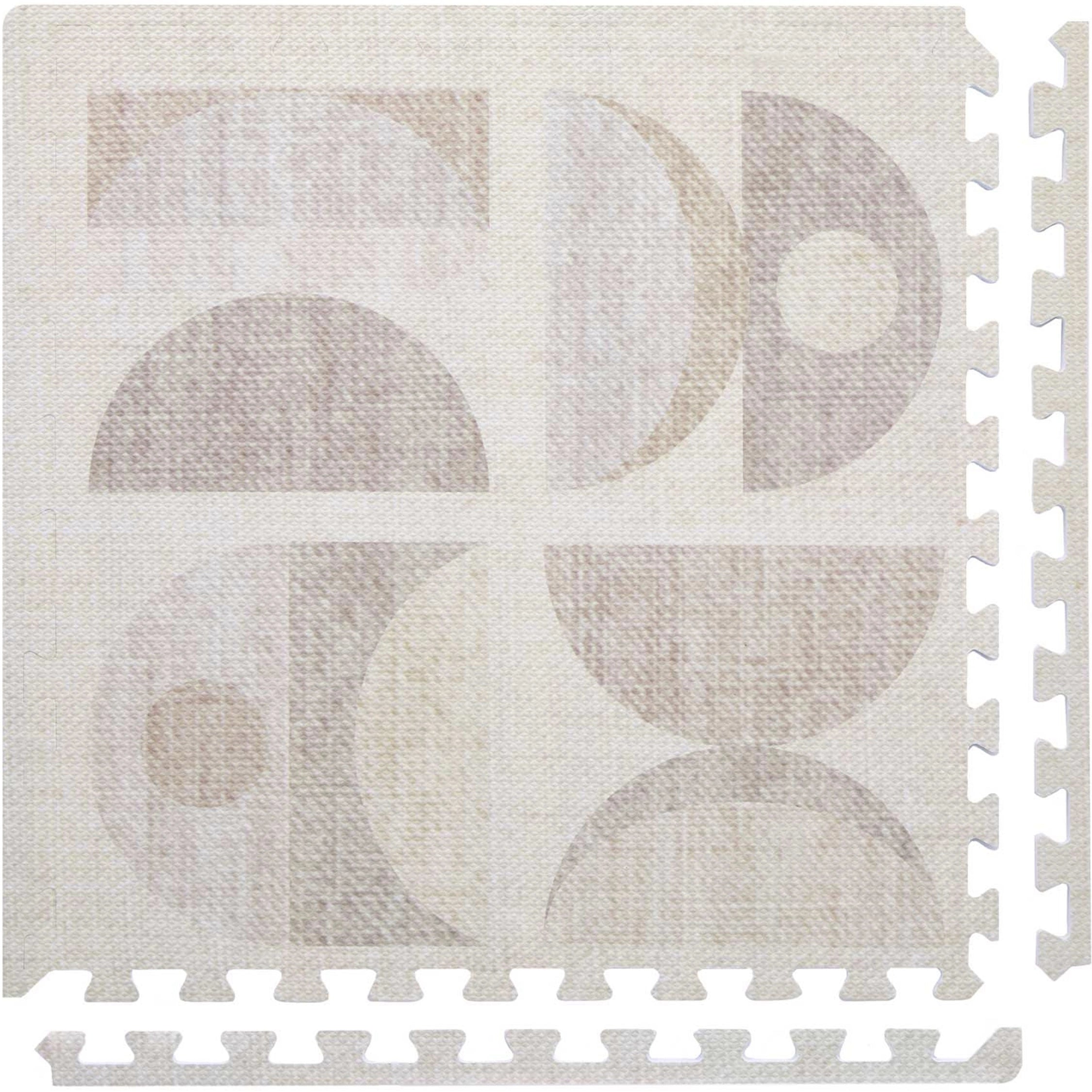 Luna sandstone neutral geometric print playmat tile